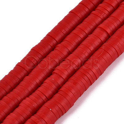 Handmade Polymer Clay Beads Strands CLAY-R089-6mm-036-1