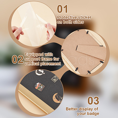 Wood & Plastic Rectangle Photo Frame Stand DJEW-WH0072-13C-03-1
