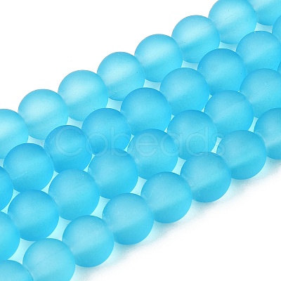 Baking Paint Transparent Glass Bead Strands GLAA-S031-12mm-37-1