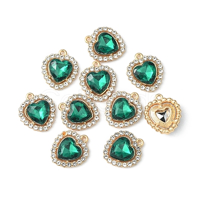 Alloy Crystal Rhinestone Charms ALRI-YW0001-01G-1
