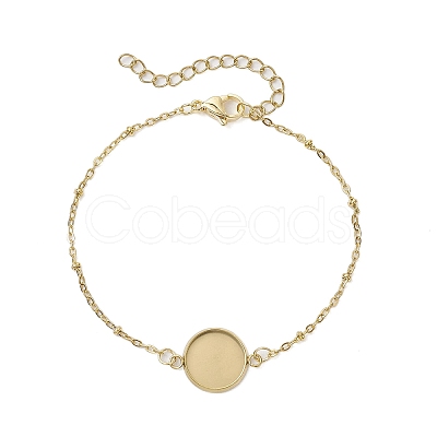 2Pcs 2 Colors 304 Stainless Steel Round Cabochon Setting Bracelets BJEW-JB11091-1