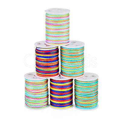 6Rolls 6 Styles Segment Dyed Polyester Thread NWIR-TA0001-47A-1