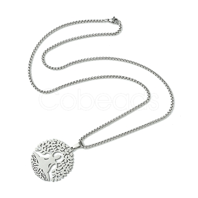 Stainless Steel Pendant Necklaces NJEW-L117-03B-P-1