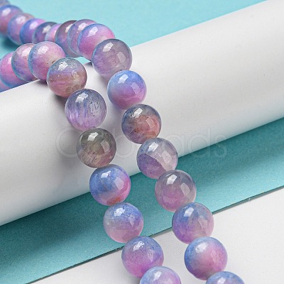 Dyed Natural White Jade Beads Strands G-F764-02E-1