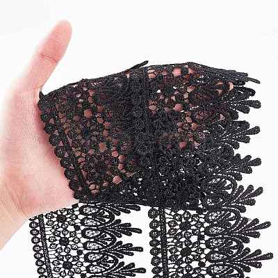 Lace Trim Nylon Ribbon SRIB-WH0006-26B-1