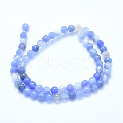 Natural Blue Chalcedony Beads Strands X-G-G765-30-10mm-1