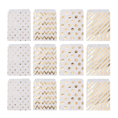 100Pcs 4 Patterns Eco-Friendly Kraft Paper Bags CARB-LS0001-02C-1