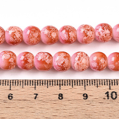 Baking Paint Glass Beads Strands X-DGLA-N008-8mm-01-1