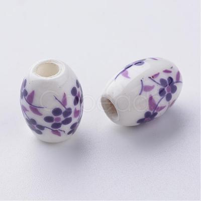 Floral Printed Porcelain Beads CF325Y-18-1