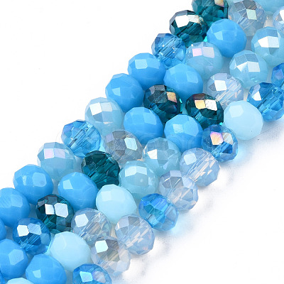 Electroplate Glass Beads Strands EGLA-N002-12E-1