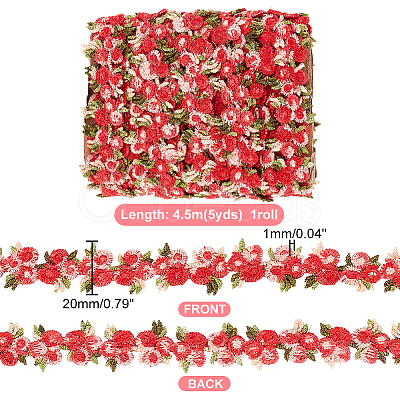 4.6~5Yards Flower Polyester Trim Ribbon OCOR-PH0001-97A-1