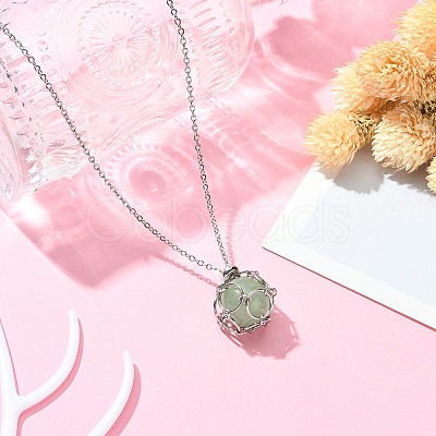 Tarnish Resistant 304 Stainless Steel Cable Chains Macrame Pouch Empty Stone Holder for Pendant Necklaces Making NJEW-TA00083-01-1
