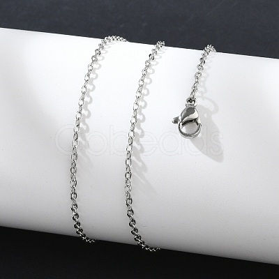 Non-Tarnish 304 Stainless Steel Cable Chain Necklace for Men Women NJEW-K245-014B-1