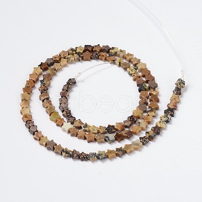 Natural Yellow Turquoise(Jasper) Star Bead Strands G-M201-13-4mm-1