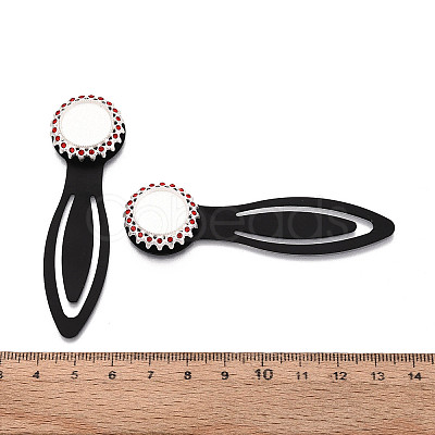 Alloy & Iron Bookmark Cabochon Settings PALLOY-N184-02S-1