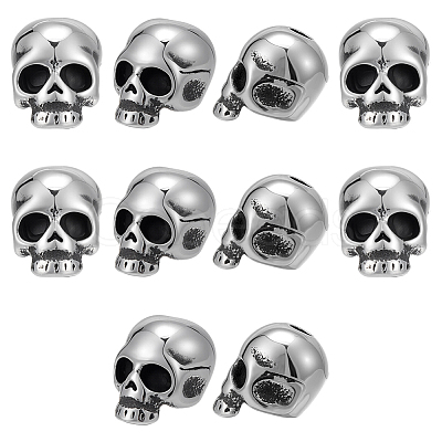 10Pcs Halloween 304 Stainless Steel Beads STAS-UN0064-08-1