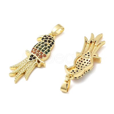 Brass Micro Pave Cubic Zirconia Pendants KK-M325-17A-G-1