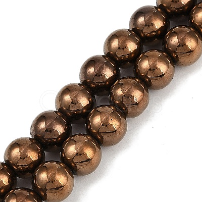 Electroplated Synthetic Magnetic Hematite Beads Strands G-G174-L01-04-1