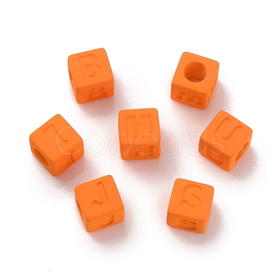 Rubberized Style Opaque Acrylic Beads OACR-K007-013A-1