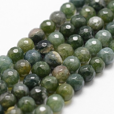 Natural Moss Agate Beads Strands G-D840-25-6mm-1