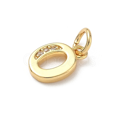 Brass Micro Pave Cubic Zirconia Charms KK-I382-03G-O-1