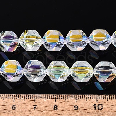 Electroplate Glass Beads Strands EGLA-T021-21B-1