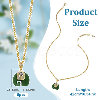 6Pcs Brass Chains Necklaces NJEW-OC00007-1