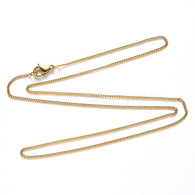 304 Stainless Steel Curb Chain Necklace NJEW-S420-001B-G-1