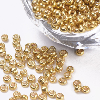 Plated 3/0 Glass Seed Beads SEED-Q025-2mm-D01-1
