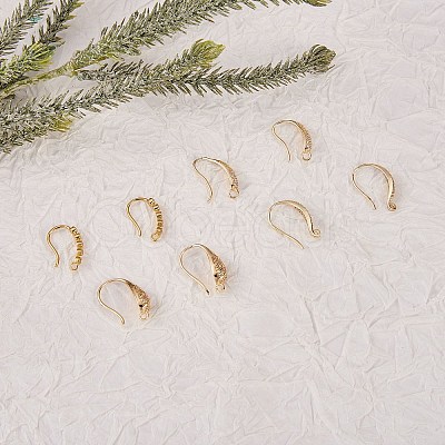 4 Pairs 4 Style Brass Micro Pave Clear Cubic Zirconia Earring Hooks KK-SZ0004-62-1