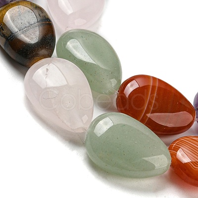 Natural Amethyst & Rose Quartz & Red Agate & Green Aventurine & Tiger Eye Beads Strands G-L242-14-1