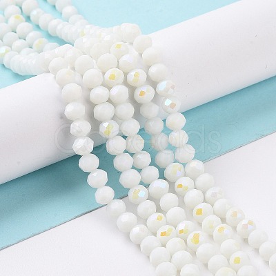 Electroplate Opaque Solid Color Glass Beads Strands EGLA-A034-P2mm-L17-1