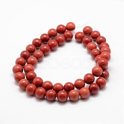 Natural Red Jasper Beads Strands G-E375-10mm-03-1