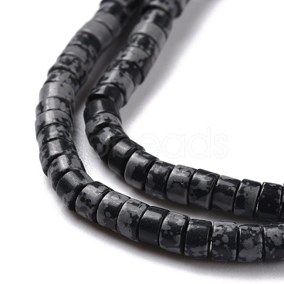 Natural Snowflake Obsidian Beads Strands G-P468-05-1