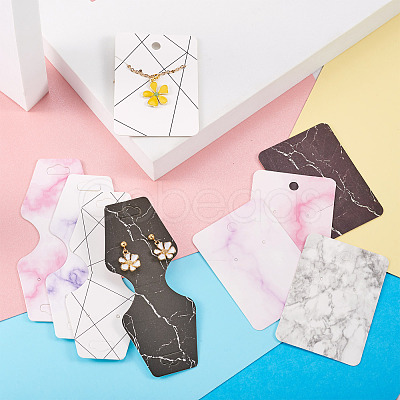 Marble Pattern Paper Necklace & Earring Display Cards DIY-YS0001-26-1
