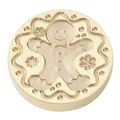 Christmas Series Wax Seal Brass Stamp Head LS-AJEW-M037-01G-21-1