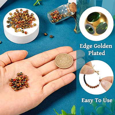 140Pcs 7 Colors Electroplate Glass Beads GLAA-TA0002-65-1