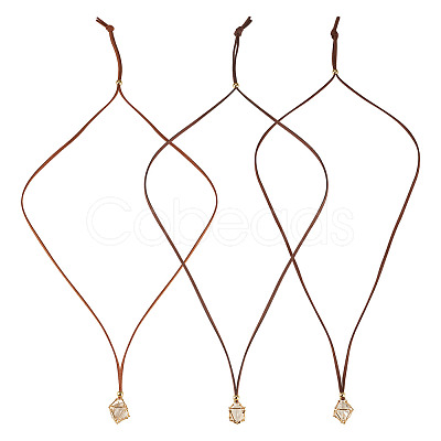3Pcs Faux Suede Macrame Pouch Pendant Necklaces NJEW-TAC0051-01-1