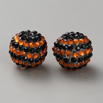 Halloween Theme Resin Rhinestone Beads RB-WH0003-08B-1