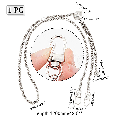 Adjustable Alloy Wheat Chain Bag Handles FIND-WH0061-54P-1