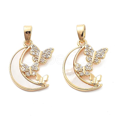 Brass Micro Pave Cubic Zirconia Pendants KK-L222-013G-1