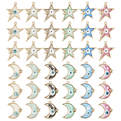 48Pcs 12 Style Alloy Enamel Pendants ENAM-TA0001-73-1