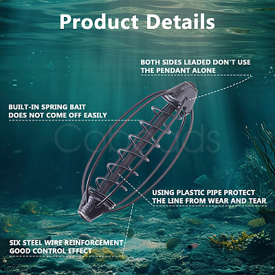 Iron Fishing Bait Cage AJEW-WH0348-973-1