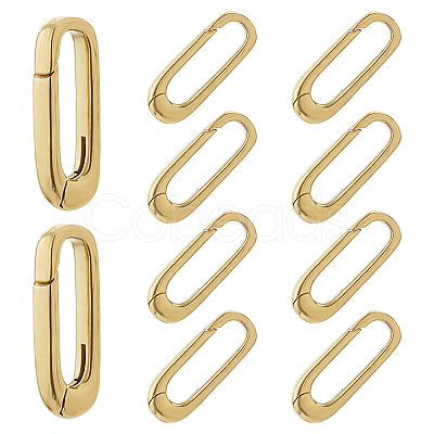 10Pcs Brass Spring Gate Rings KK-FH0008-17C-1