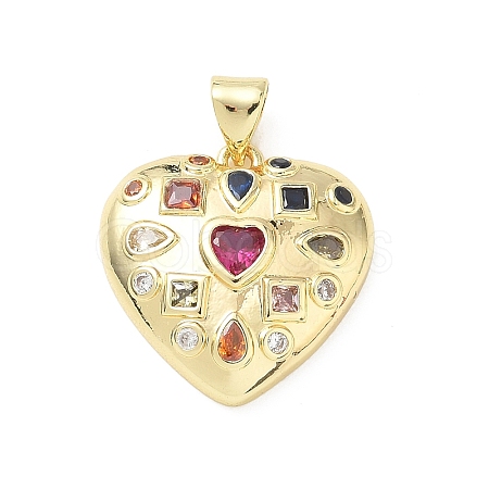 Valentine's Day Brass Micro Pave Colorful Cubic Zirconia Pendants KK-L273-01G-01-1