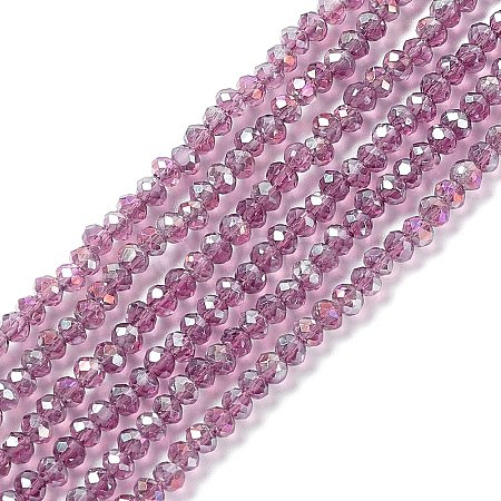 Electroplate Glass Beads Strands X-EGLA-R048-2mm-11-1