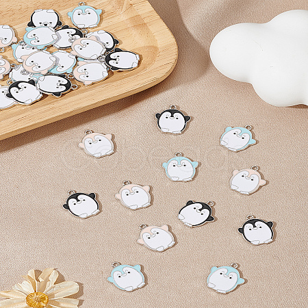 30Pcs 3 Colors Alloy Enamel Pendants ENAM-LP0002-21-1