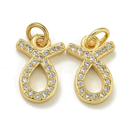 Rack Plating Brass Micro Pave Cubic Zirconia Pendants KK-K386-02I-G-1