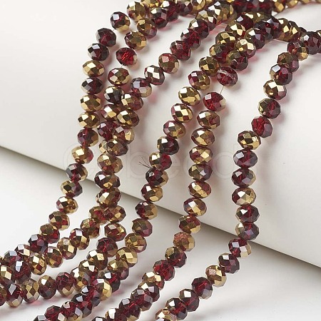 Electroplate Transparent Glass Beads Strands EGLA-A034-T2mm-O04-1