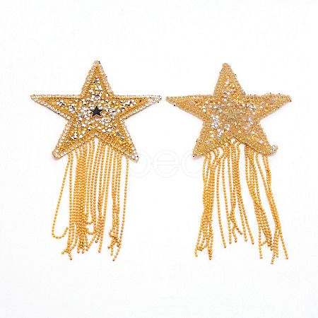 Sparkling Rhinestone Iron on Patches DIY-WH0176-52B-1
